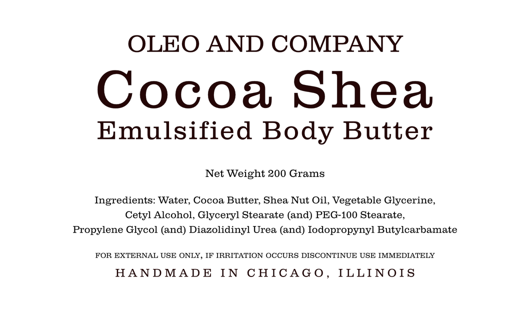 Creamy Cocoa Shea Emulsified Body Butter